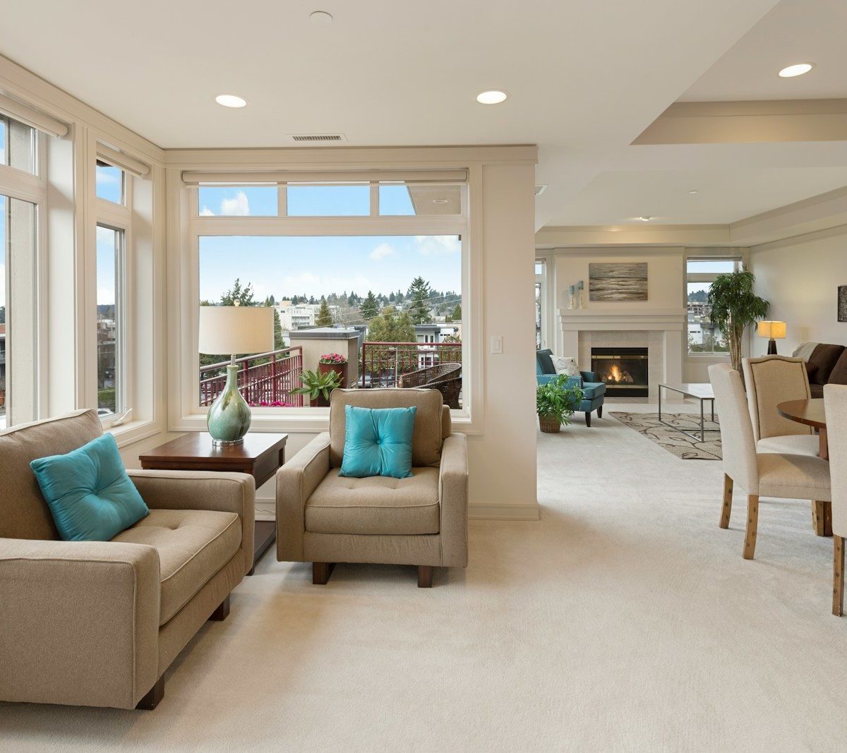 beige couch and armchair